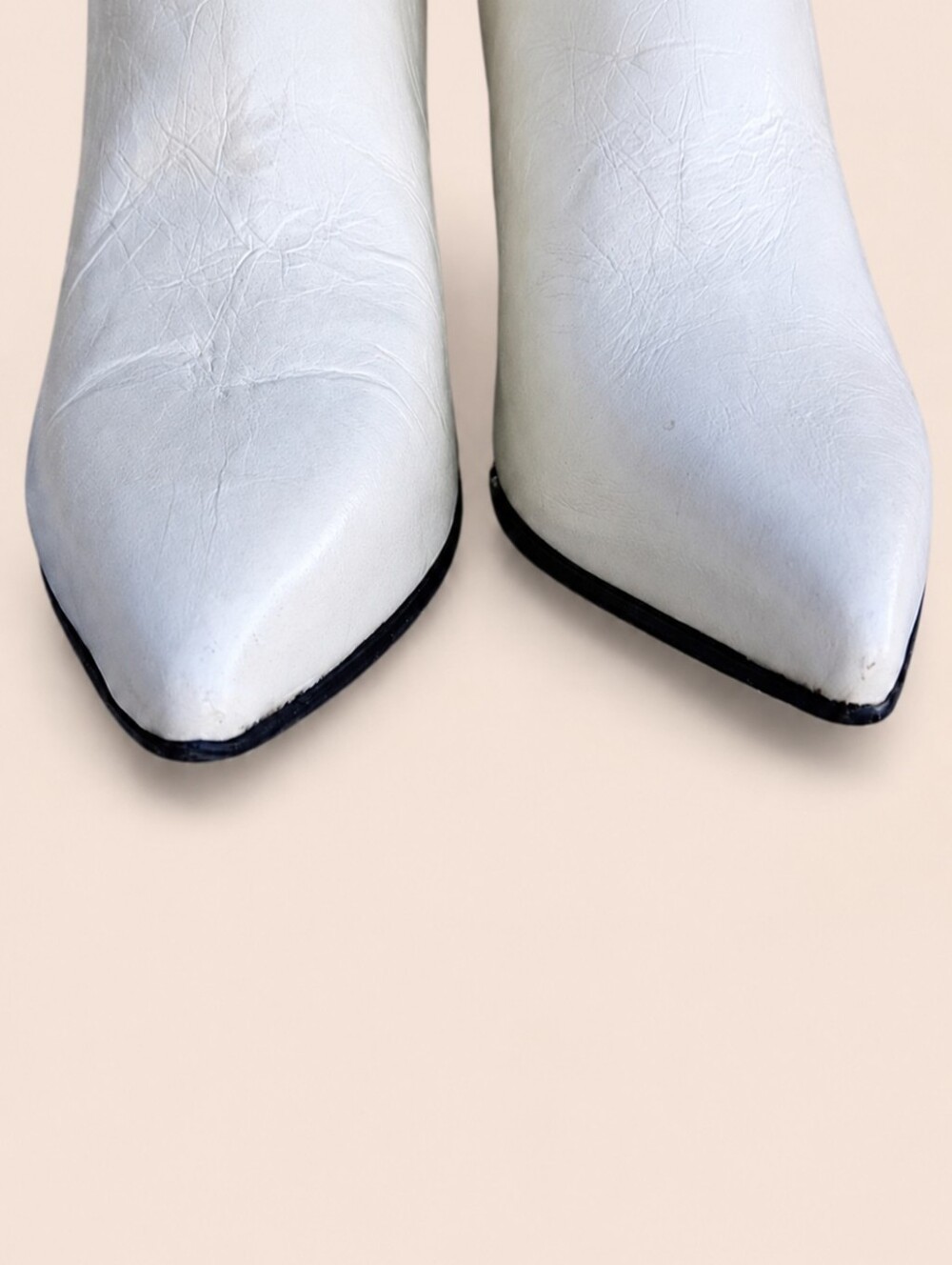 Rag & Bone BEHA Chelsea Booties 38 US 8.5 Ivory Leather Stiletto Heels - Picture 11 of 15